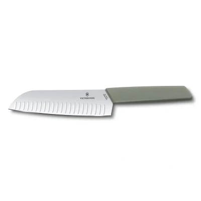 Afbeelding van Victorinox Swiss Modern Santokumes 17 cm Kuiltjes Olijfgroen
