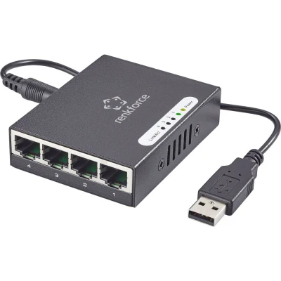 Afbeelding van Renkforce RF 4270245 Netwerk switch 4 poorten 1000 MBit/s USB stroomverzorging