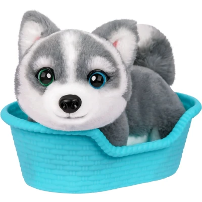 Afbeelding van Little Live Pets My Really Real Puppy Minis Aurora The Husky Chiot interactif avec plus de 20 sons et réactions Comprend un panier pour l&#039;affichage. Cadeau amusant adorable les enfants