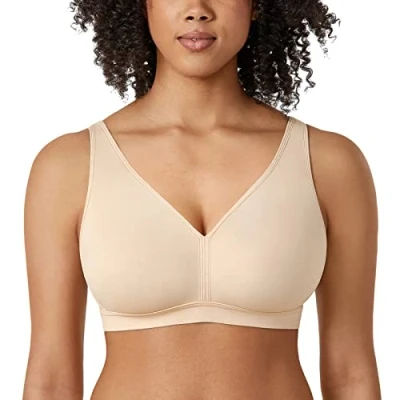 Afbeelding van AISILIN Beha zonder beugel, grote maat, niet gevoerd, voor dames, Beige