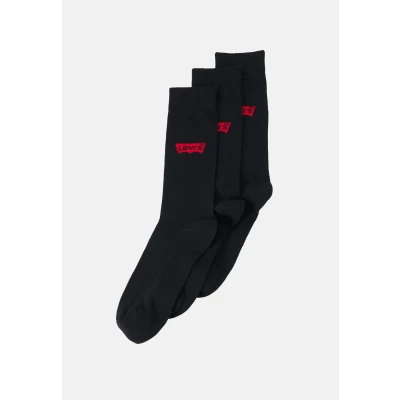 Afbeelding van Levi&#039;s Regular CUT Batwing LOGO 3 PACK Sokken, Heren, Maat: 39 42, Black