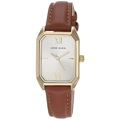Afbeelding van ANNE KLEIN Dameshorloge met leren band, Bruin, Riem