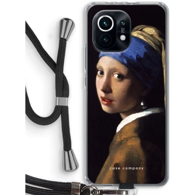 Afbeelding van Case Company® hoesje met Koord geschikt voor Xiaomi Mi 11 The Pearl Earring Telefoonhoesje Zwart Bescherming aan alle Kanten en Over de Schermrand