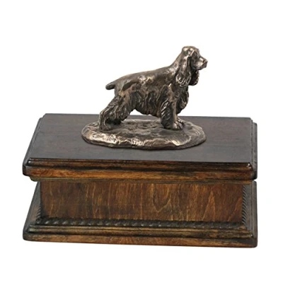 Afbeelding van Engelse Cocker Spaniel urn hond elegante met hondenstandbeeld
