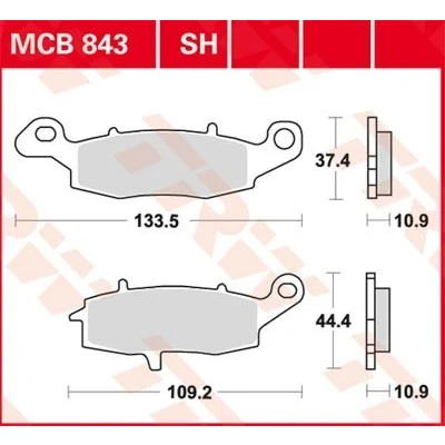 Afbeelding van Remblokkenset, schijfrem TRW MCB843SH