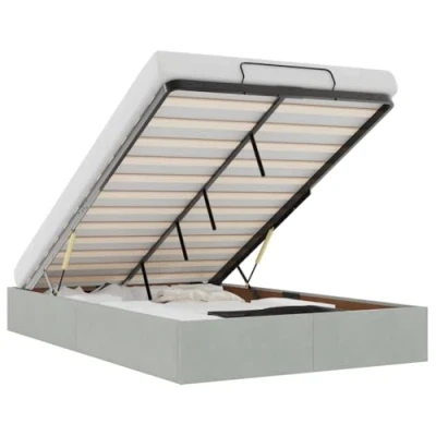 Afbeelding van vidaXL Bedframe zonder matras 120x190 cm fluweel lichtgrijs