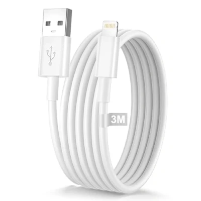 Afbeelding van iPhone A pple kabel MFi gecertificeerd, 3 m, oplaadkabel meter, Lightning USB kabel, voor 14 13 12 11 Pro Max XR 8 7 iPad