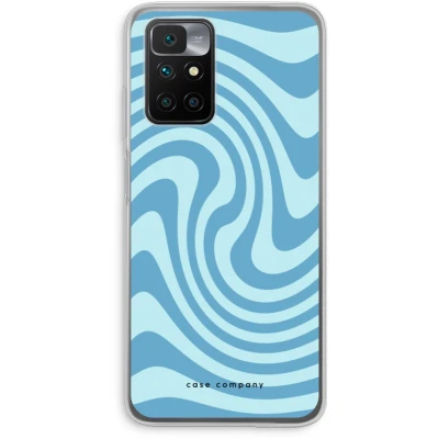 Afbeelding van Case Company® hoesje geschikt voor Xiaomi Redmi 10 Swirl Blauw Soft Cover Telefoonhoesje Bescherming aan alle Kanten en Schermrand