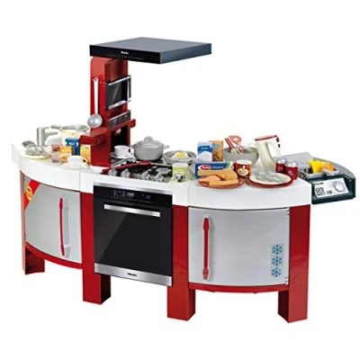 Afbeelding van Klein Toys Miele STER keuken 137x55x95 cm espressomachine, oven, magnetron, gasfornuis, kraan incl. bijpassende accessoires, licht en geluidseffecten multicolor