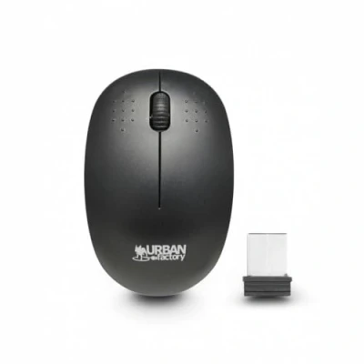 Afbeelding van Urban Factory Gratis muis Ambidexter RF Draadloos Optisch 1000 DPI (Draadloze), Muis, Zwart