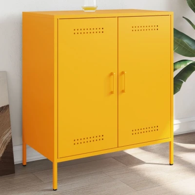 Afbeelding van Dressoir 68x39x79 cm staal mosterdgeel
