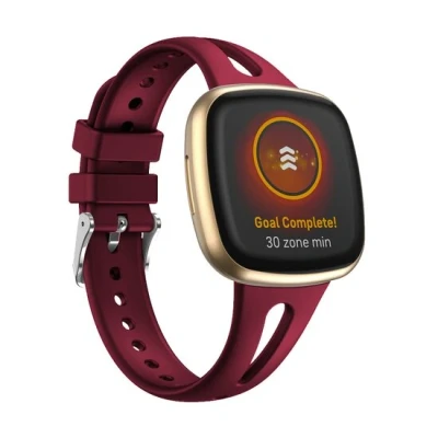 Afbeelding van Fitbit Versa 3 &amp; 4 / Sense 1 2 Sportbandje druppel design Large Bordeaux