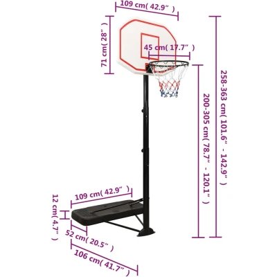 Afbeelding van Basketbalstandaard 258 363 Cm Polyetheen Wit