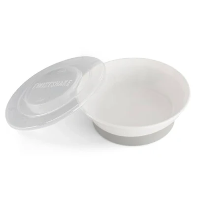 Image de Twistshake Bols pour tout petits avec couvercle étanche et anneau en silicone auto alimentation, gamelles bébés enfants petits, faciles à nettoyer, sans BPA, 6 mois+, blanc