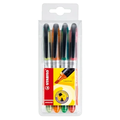 Afbeelding van Markeerstift STABILO Navigator 545/4 assorti etui à 4 stuks