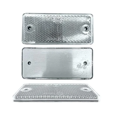 Afbeelding van DOJA Barcelona Rechthoekige reflector om te schroeven, 10 reflectoren met twee gaten, 90 x 40 mm, kleur wit, ECE gecertificeerd, voor fietsaccessoires, motoraccessoires, aanhangers, auto&#039;s,