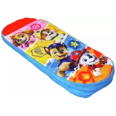 Afbeelding van Character World Paw Patrol ReadyBed Opblaasbaar bed en kinderslaapzak met pomp, motief Skye, Marshall, Rubble and Chase, reismatras voor pyjamafeesten, kamperen of