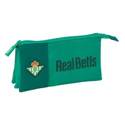 Afbeelding van Pennenetui met 3 vakken Real Betis Balompié Groen 22 x 12 cm