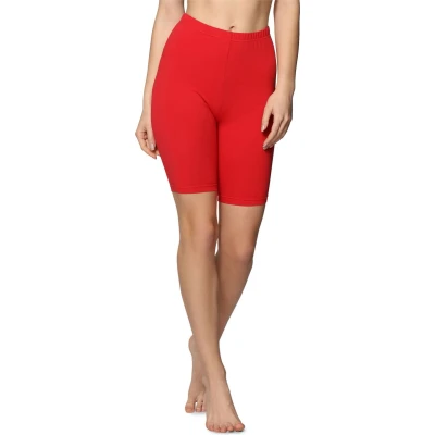 Afbeelding van Bellivalini BLV BLV50 157 LE Dames Leggings Sport Vrijetijdsbroek Kort Katoen Sporbroek Yogabroek Rood L