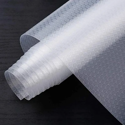 Afbeelding van Plankvoering Keukenladematten, niet klevende EVA koelkastvoeringen met waterdichte duurzame koelkasttafelplacemats voor kast, ladevoering (Transparant, 44.5x150cm)
