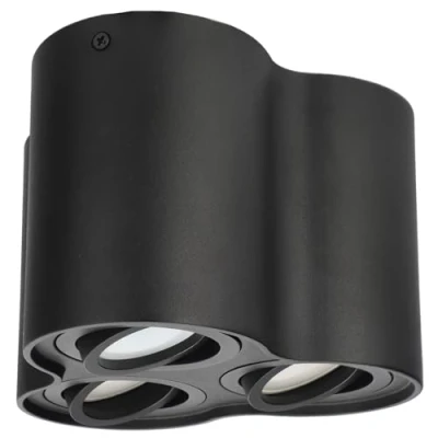 Afbeelding van EDO SKAND 3 GU10 Triple Opbouw Spot Plafondlamp Rond Zwart Plafondverlichting 230V Aluminium Binnenverlichting Downlight EDO777107