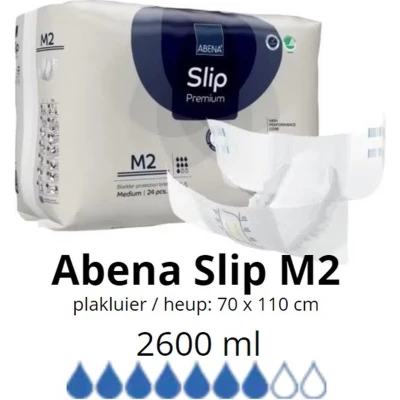 Afbeelding van ABENA Incontinentie Slip Premium M2 Eendelig Verband ter Bescherming van Zwaar Urineverlies en (Dunne) Ontlasting Perfecte Aansluiting door Flexibele Sluitstrips 24 Stuks