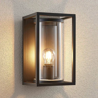 Afbeelding van Lucande Wandlamp buiten 1licht drukgegoten aluminium, glas H: 30 cm E27 grafiet