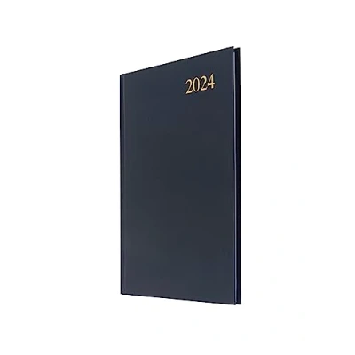 Afbeelding van Collins Debden Essential A5 Weekkalender 2024, compleet met dagelijkse, wekelijkse en maandelijkse overzicht, blauw