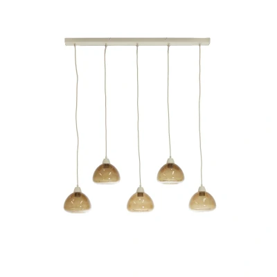 Afbeelding van Light&amp;living Hanglamp 5L 104x19x14 cm BISHO glas bruin+zand