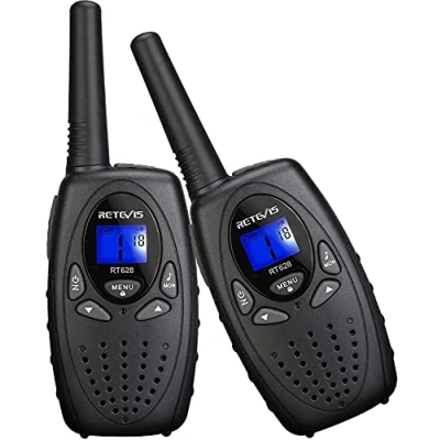 Afbeelding van Retevis RT628 walkietalkie voor kinderen, lange reikwijdte, kinderen van 3 12 jaar, speelgoed, kerstcadeau wandelen, kamperen, tuin, outdoor activiteiten (1 paar, zwart)