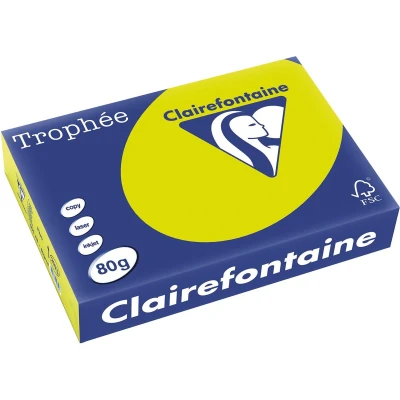 Afbeelding van Clairefontaine Trophée Intens, gekleurd papier, A4, 80 g, 500 vel, fluo groen papier