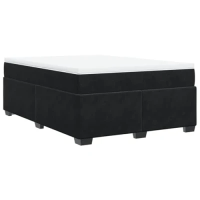 Afbeelding van vidaXL Boxspring met matras fluweel zwart 160x200 cm