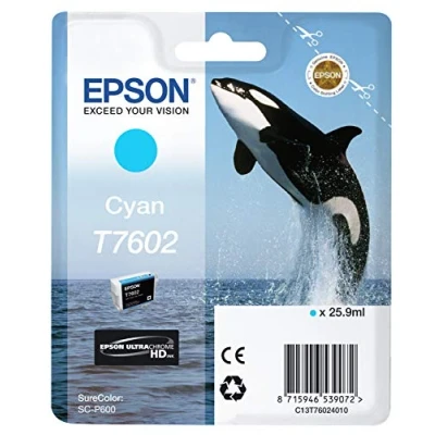 Afbeelding van Epson T7602 (C13T76024010) Inktcartridge Cyaan