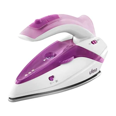 Image de Ufesa pv0500 active   fer à repasser vapeur de voyage avec poignée pliable, 1.100 w máx, bivoltaje 110/230 v, blanc et violet