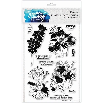 Afbeelding van Ranger SH Clearstamps 6x9 Inked Blooms HUR83344 Simon Hurley (04 23)
