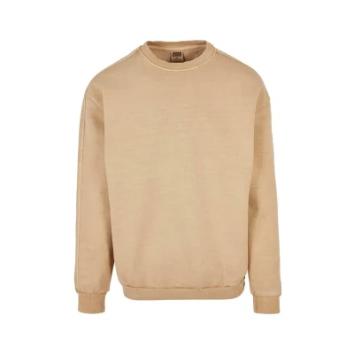 Afbeelding van Urban Classics Heavy Terry Garment DYE CREW Sweater, Heren, Maat: Large, Unionbeige