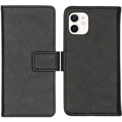 Afbeelding van iMoshion Hoesje Geschikt voor iPhone 12 Mini Met Pasjeshouder Luxe Bookcase Zwart