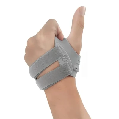 Afbeelding van Sport vingerspalk, duimbescherming, metalen houder, verstelbaar, duimspalk, duimspalk voor gebroken artritis, verstuiking, peesontsteking, gezwollen vingers (R)