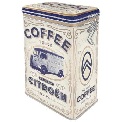 Afbeelding van Citroën Coffee Truck. Bewaarblik met clipsluiting.