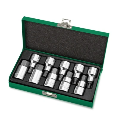 Afbeelding van Zeskantschroevendraaierbit doppenset TOPTUL 1/2 inch 10 Stk 4, 5, 6, 7, 8, 10, 12, 14, 17, 19 mm