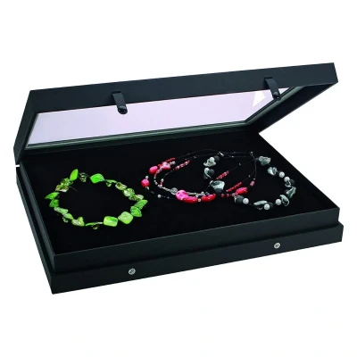 Afbeelding van Safe Safe, Presentatie Display 1 vaks indeling (380x280 mm.) voor Juwelen zwart met interieur afm: 400x300x55 mm. per st.
