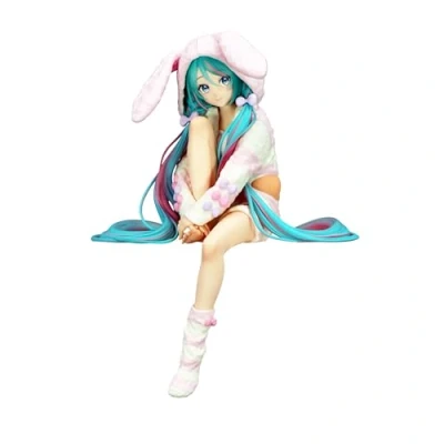 Afbeelding van Hatsune Miku Noodle Stopper PVC Statue Rabbit Ear Hood Pajama 14 cm