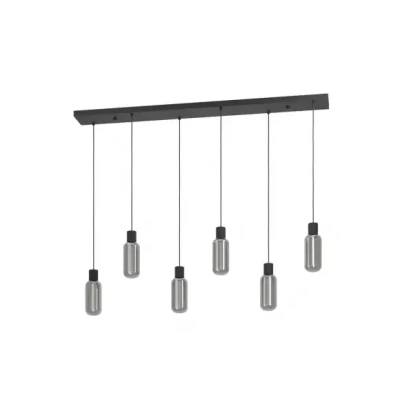 Afbeelding van EGLO Majone hanglamp E27 Smoke glas 138 cm Zwart