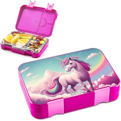 Afbeelding van Jarlson TONI lunchbox voor kinderen, met 6 vakken, bento box, BPA vrij, school en kleuterschool, kindertuin, escuela