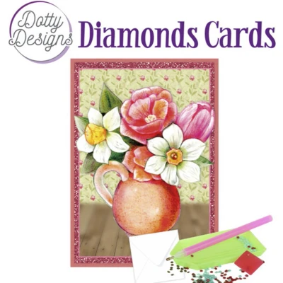 Afbeelding van Dotty Designs Diamond Cards Vase with flowers