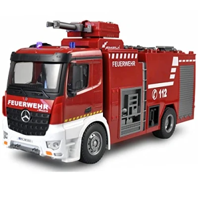 Afbeelding van Amewi 22503 Mercedes Benz Feuerwehr Löschfahrzeug Lizenzfahrzeug 1:18 RC truck 100% RTR Incl. accu en laadkabel