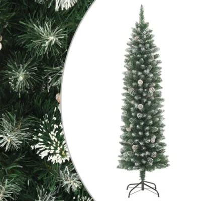 Afbeelding van Kunstkerstboom smal met standaard 240 cm PVC