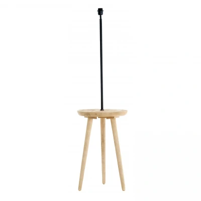 Afbeelding van Light&amp;living Bijzettafel+vloerlamp Ø40x135 cm TOLFA hout naturel+m zwart