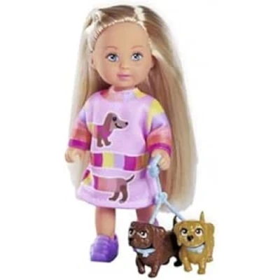 Afbeelding van Evi Love Dogs pop met twee schattige teckels aan de lijn, 12 cm, vanaf 3 jaar