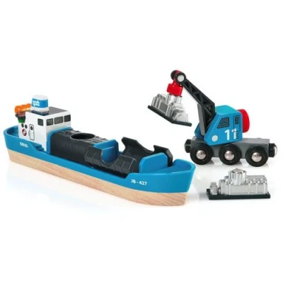 Afbeelding van BRIO Containerschip met kraanwagen 33534